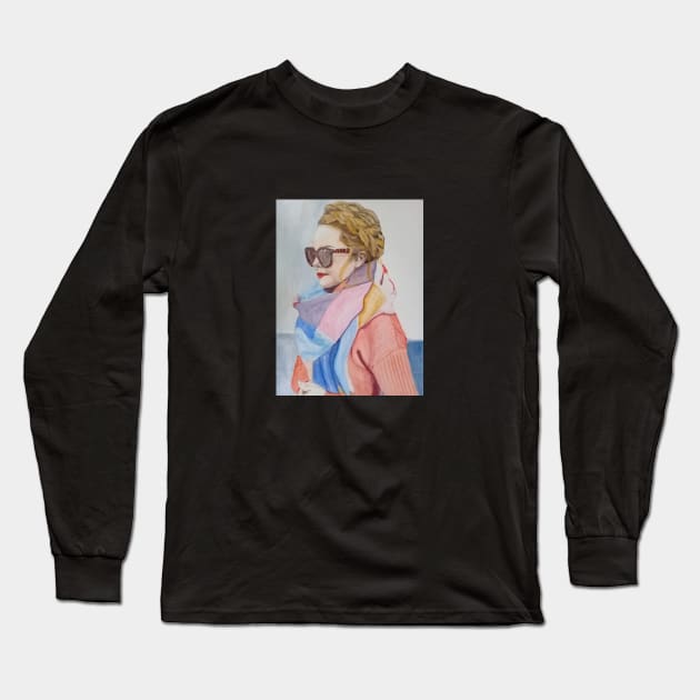 rubia con lentes Long Sleeve T-Shirt by Tresmonet